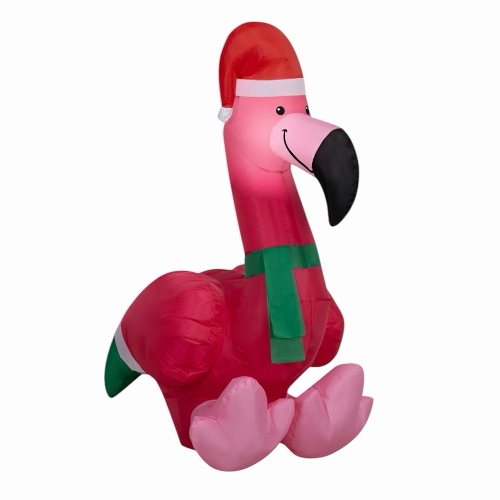 Holiday Time Festive Flamingo Christmas Airblown Inflatable 3.5' Tall Outdoor